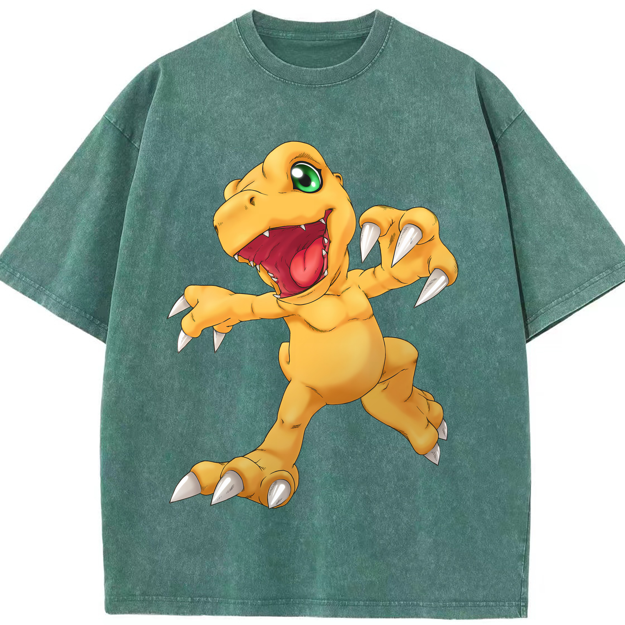 （画像用） Digimon デジタルモンスター/デジモン 綿100% ヴィンテージ風 半袖Tシャツ（フロントプリント）